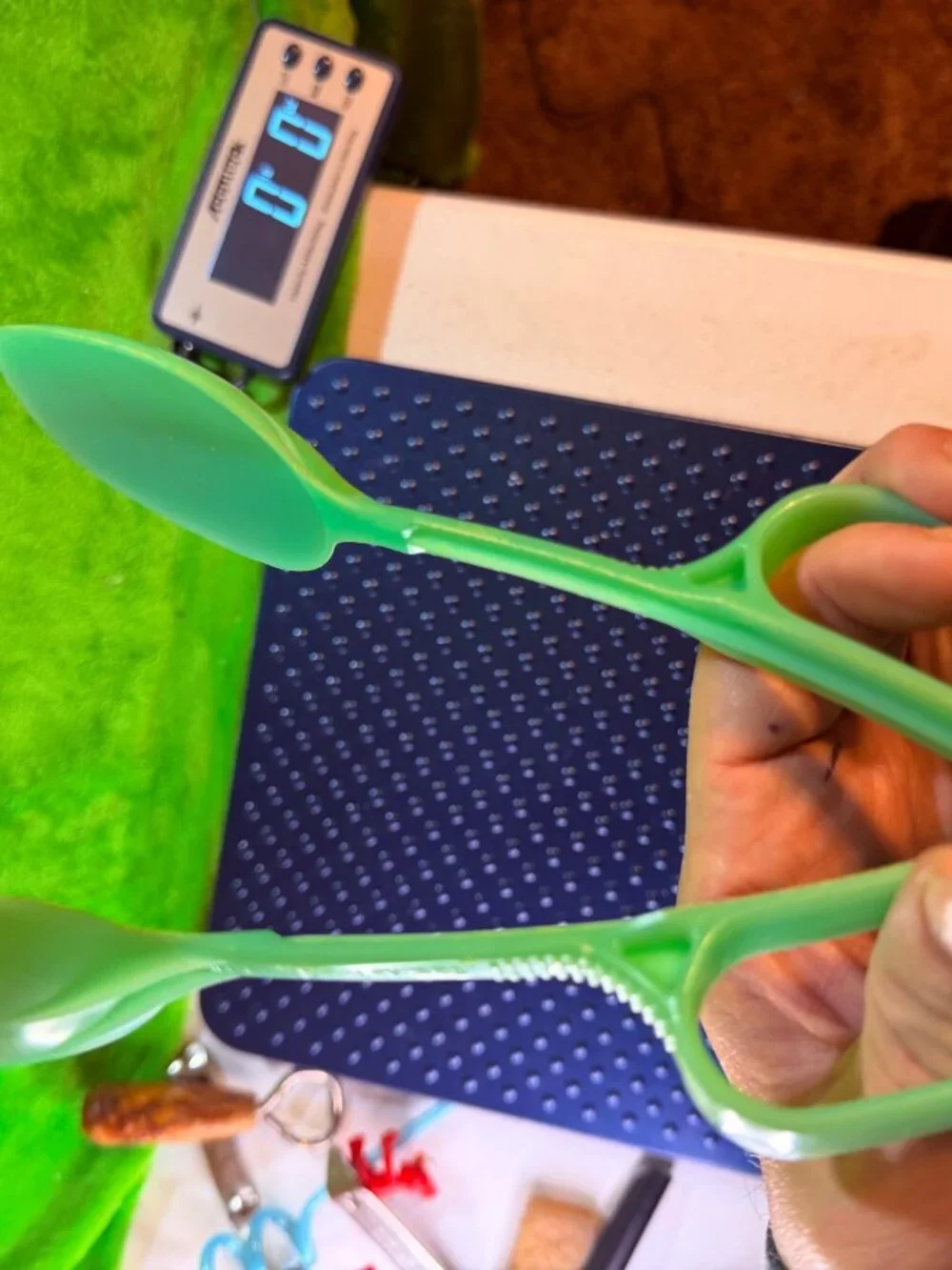 Vintage Tupperware Jadeite Green Scissor Salad Tongs #113 Fork #114 Spoon 1950s